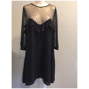 GORGEOUS BLACK MESH DETAIL DRESS